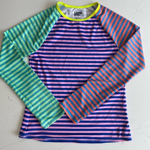 Lands’ End Kids’ Rashguard and Swimsuit top - Picture 2 of 13